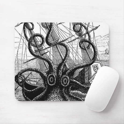 Kraken Eatting ein Segelschiff Mousepad (Mit Mouse)