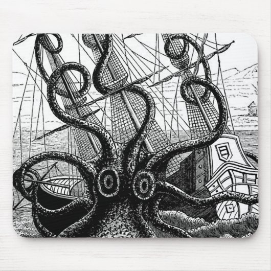 Kraken Eatting ein Segelschiff Mousepad (Vorne)