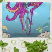 Kraken Einrad fahren Geschirrtuch (Gefaltet)