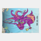 Kraken Einrad fahren Geschirrtuch (Horizontal)