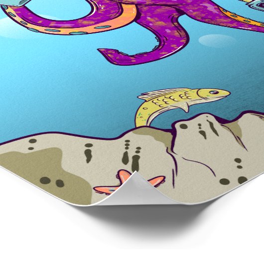 Kraken Einrad fahren Poster (Ecke)