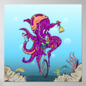 Kraken Einrad fahren Poster (Vorne)