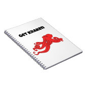 Kraken Fun Retro Red Octopus Cartoon Notizblock (Rechte Seite)