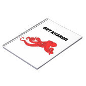 Kraken Fun Retro Red Octopus Cartoon Notizblock (Linke Seite)