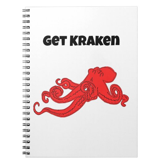 Kraken Fun Retro Red Octopus Cartoon Notizblock (Vorderseite)