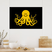 Kraken-Gelb Poster (Küche)