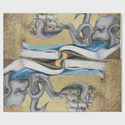 Kraken Geschenkpapier (Flach)