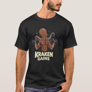 Kraken gewinnt muskulösen Kraken-Krafttraining-Tur T-Shirt