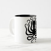 Kraken, griechisches Reliefdesign Zweifarbige Tasse (Vorderseite Links)
