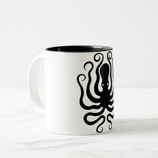 Kraken, griechisches Reliefdesign Zweifarbige Tasse (Vorderseite Links)