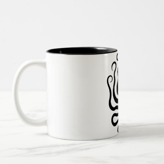 Kraken, griechisches Reliefdesign Zweifarbige Tasse (Links)