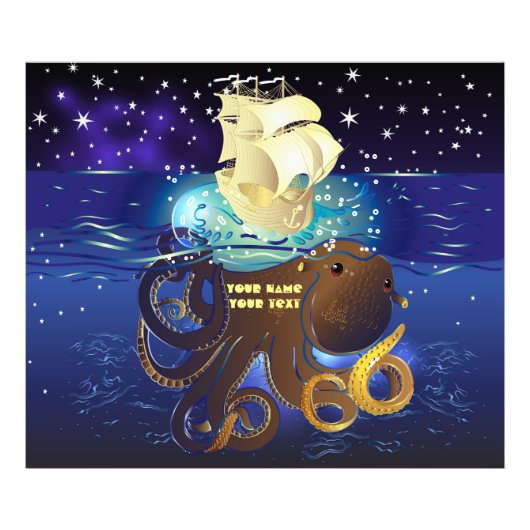 Kraken Groß und Caravella Fotodruck (Vorne)