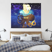 Kraken Groß und Caravella Leinwanddruck (Insitu (Schlafzimmer))