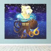 Kraken Groß und Caravella Leinwanddruck (Insitu (Holzboden))