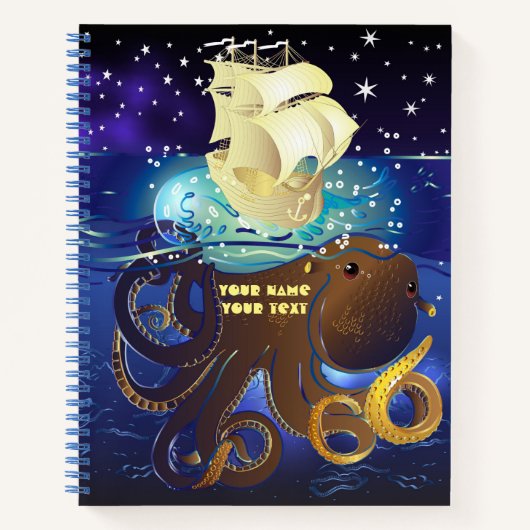 Kraken Groß und Caravella Notizblock (Vorderseite)