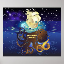 Kraken Groß und Caravella Poster