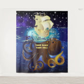 Kraken Groß und Caravella Wandteppich (Vorderseite)