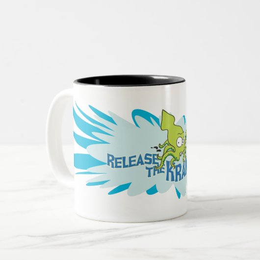 Kraken großes Spritzen Zweifarbige Tasse (Vorderseite Links)