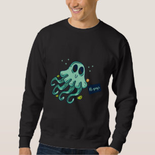 Kraken grün in hellgrün und mit farbigen Falten Sweatshirt