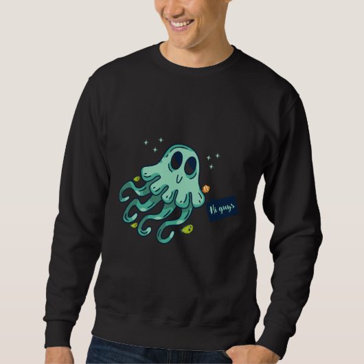 Kraken grün in hellgrün und mit farbigen Falten Sweatshirt (Vorderseite)