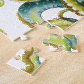 Kraken-grüne Aquarell-Kunst Puzzle (Seite)