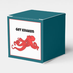 Kraken haben Spaß Retro roter Oktopus Cartoon Geschenkschachtel
