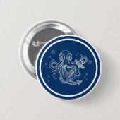 Kraken hält Anker fest Button (Vorne & Hinten)