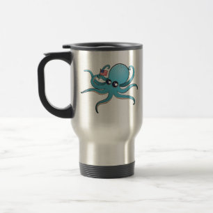 Kraken hält die amerikanische Flagge Reisebecher