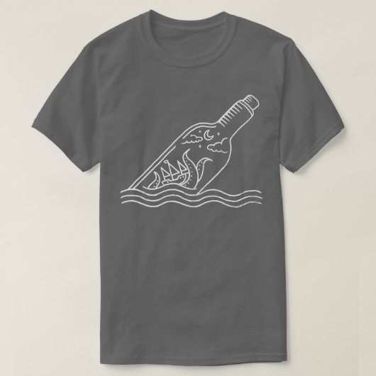Kraken in Flasche T-Shirt (Design vorne)