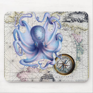 Kraken-Karte Nautica Mousepad
