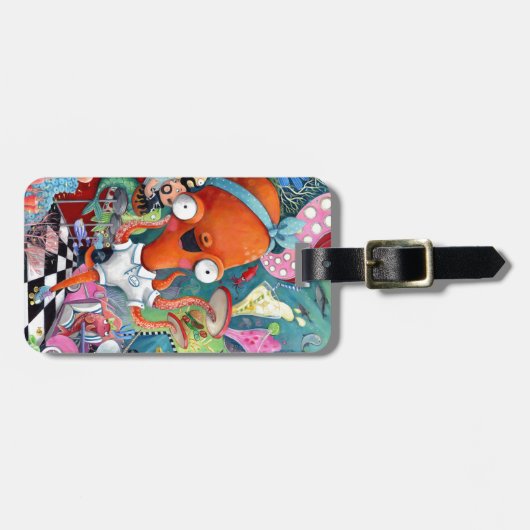 Kraken-Kellnerin im Unterwasserstraßen-Bar Gepäckanhänger (Vorderseite horizontal)