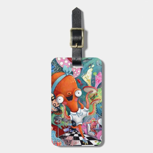 Kraken-Kellnerin im Unterwasserstraßen-Bar Gepäckanhänger (Vorderseite vertikal)