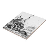 Kraken/Krake Eatting ein Piraten-Schiff, Fliese (Seite)