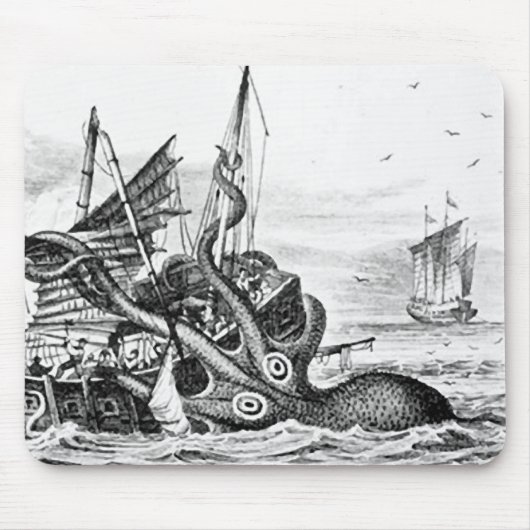 Kraken/Krake Eatting ein Piraten-Schiff, Mousepad (Vorne)
