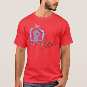 Kraken Liebes-Tier-Herz-Ökosystem-Familie T-Shirt