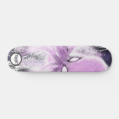 Kraken lila rosa weiße Spritzer Dunkles Wasser Skateboard (Horizontal)