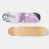 Kraken lila rosa weiße Spritzer Dunkles Wasser Skateboard (Horizontal)