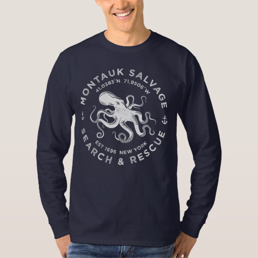 Kraken-Logo/T - Shirt Montauk Salvage Company (Vorderseite)