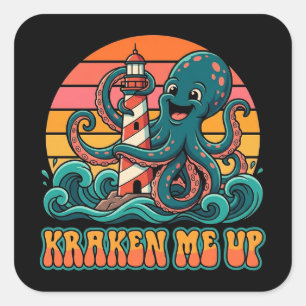 Kraken Me Up Lustiger Kraken Leuchtturm Aufkleber