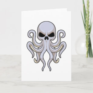 Kraken mit 8 Armen & Schädel Karte