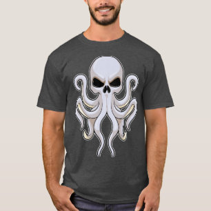 Kraken mit 8 Armen Schädel T-Shirt