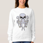 Kraken mit 8 Armen und Schädel Sweatshirt (Vorderseite)