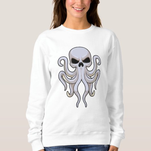 Kraken mit 8 Armen und Schädel Sweatshirt (Vorderseite)
