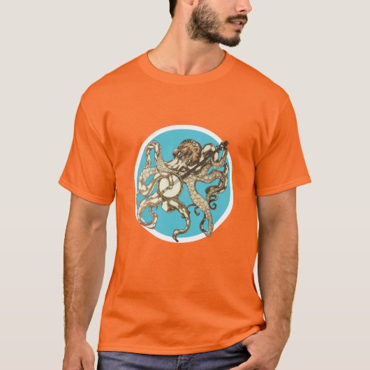 Kraken mit Banjo T-Shirt (Vorderseite)