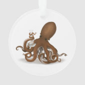 Kraken mit Flaschenkollusse Cephalopoden Steampunk Ornament (Rückseite)