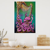 Kraken mit Harnposter Poster (Küche)