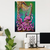 Kraken mit Harnposter Poster (Heimbüro)