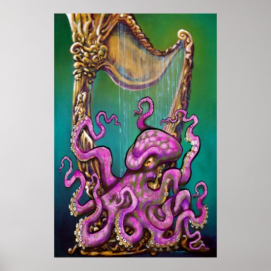 Kraken mit Harnposter Poster (Vorne)