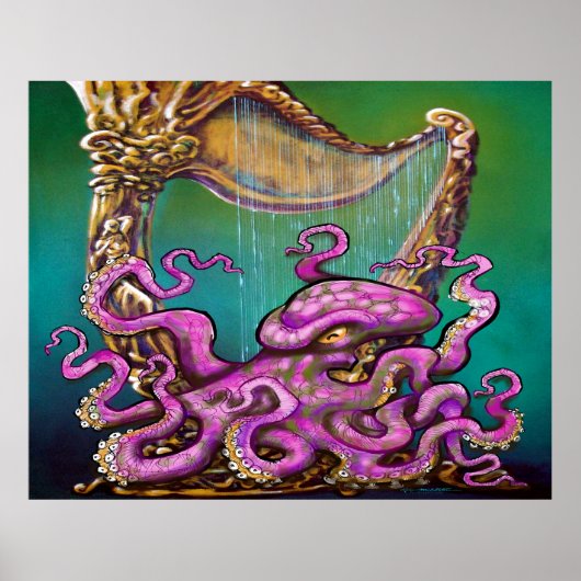 Kraken mit Harnposter Poster (Vorne)