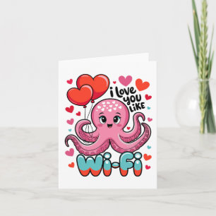 Kraken Mit Herz Bylloons Ich Liebe Dich Wie Wi-fi  Karte